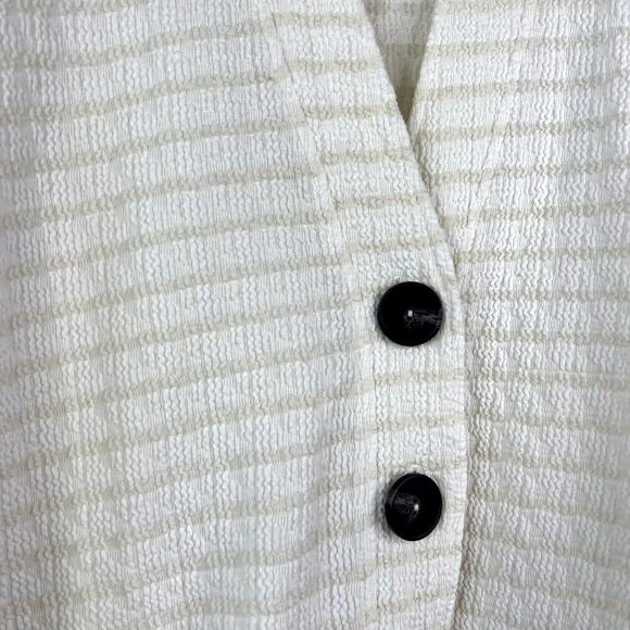 Show Me Your Mumu White Tan Striped Oversized Cardigan Button Front SMALL - Picture 2 of 4